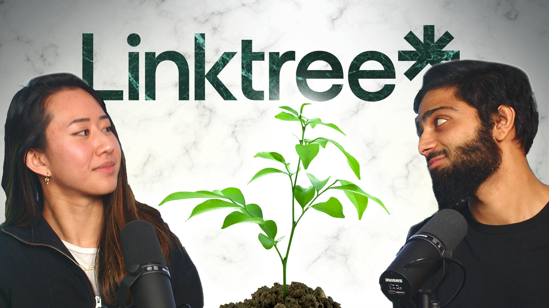 Churning Point Thumbnail featuring Allissa Chan, a plant, Linktree, and Neel Desai