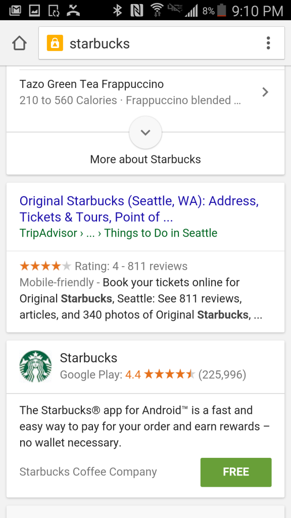starbucks search app install